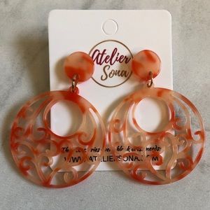 🧡 Acrylic Filigree Earrings (Orange) 🧡